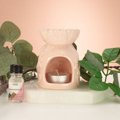 Ceramic Sunflower Oil Burner - Pastel Pink product image 2
