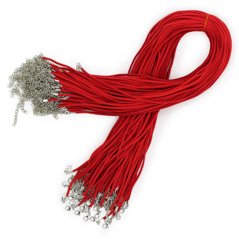 Faux Leather Pendant Cord - 2.5mm x 55cm - Red A056 product image