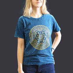 Nomad Sari Stonewashed Cotton T-Shirt – Chakra – Blue – Small product image 2