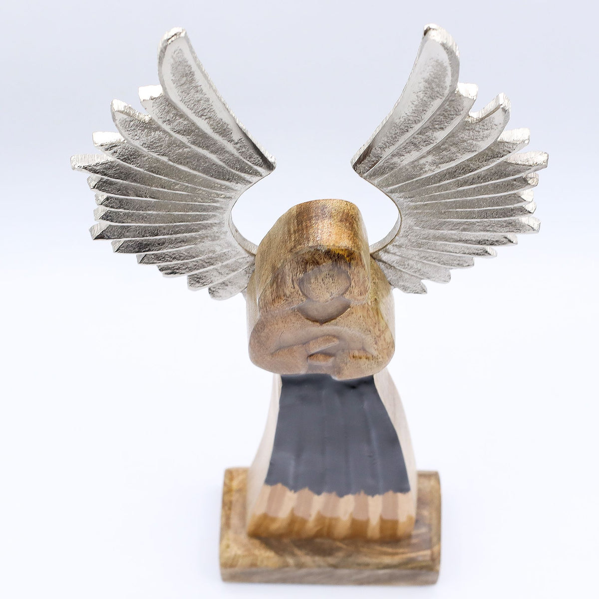 Large Mango Wood Gardian Angel Metal Wings & Enamel Detail product image 5