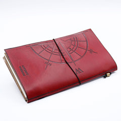 Handmade Leather Journal- The Adventure Begins - Red - (80 pages) product image 6