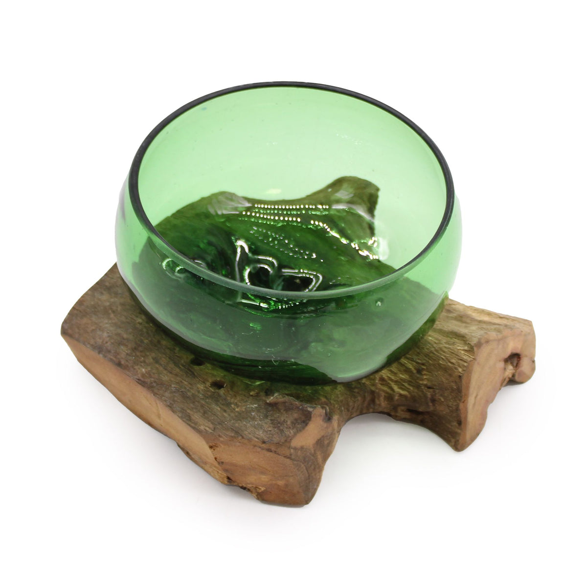 Recycled Beer Bottles - Wide Bowl on Wood product image 2