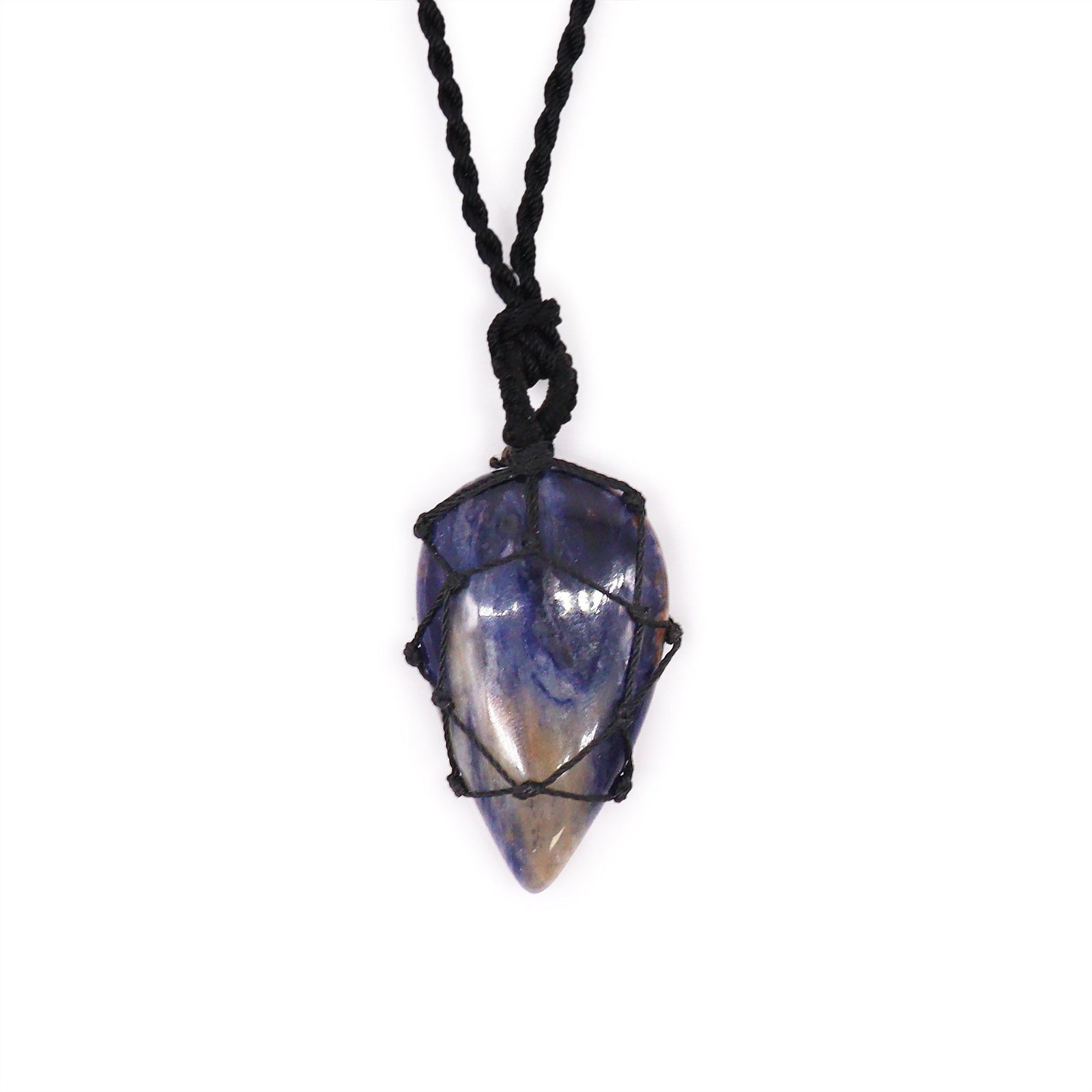 Laced Gemstone Teardrop Pendant - Sodalite product image