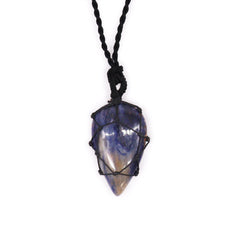 Laced Gemstone Teardrop Pendant - Sodalite product image