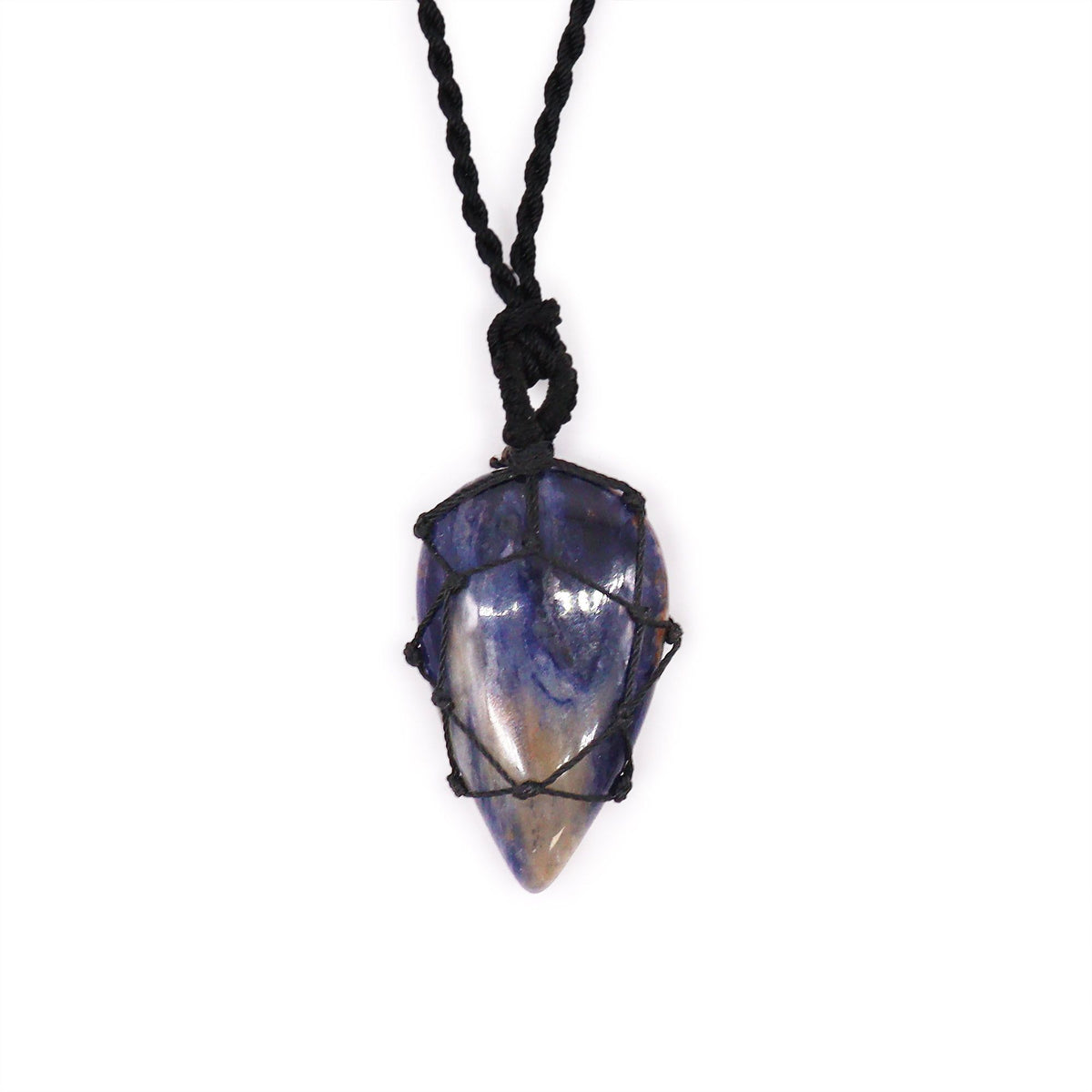Laced Gemstone Teardrop Pendant - Sodalite product image