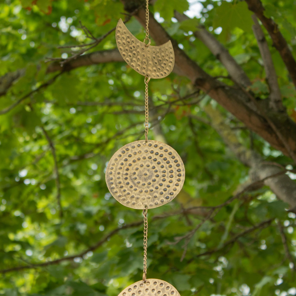 Indian Chimes - Brass Moon Phases Drop with Bell 25cm product image 6