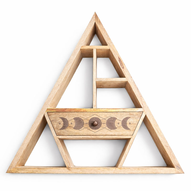 Triangle Shaped Wall Shelf with Drawer product image