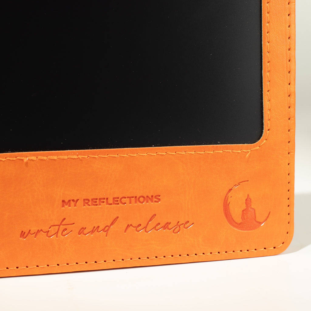 A5 Intention Note Book - LCD Wipe Screen - Orange Leather Effect - 80 Leafs - product image 13