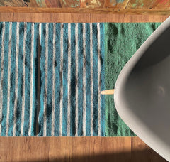 Indian Cotton Rug - 70x170cm - Blue/ Green product image 3