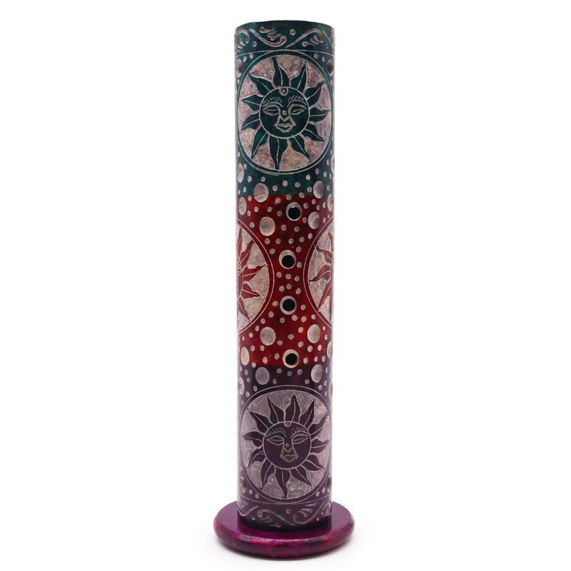 Soapstone Round Tower Incense Holder - Suns product image