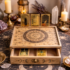Sun Moon Carved Tarot Box with Drawer product image 5