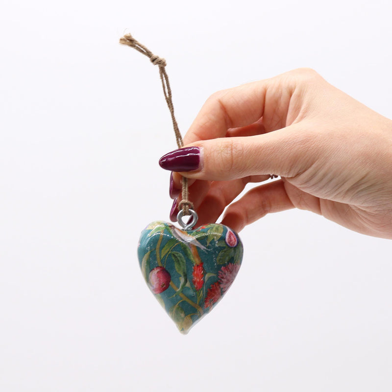 Lrg Decor Wood Heart - Bird & Floral product image