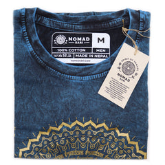 Nomad Sari Stonewashed Cotton T-Shirt - Mandala - Blue - Medium product image 4