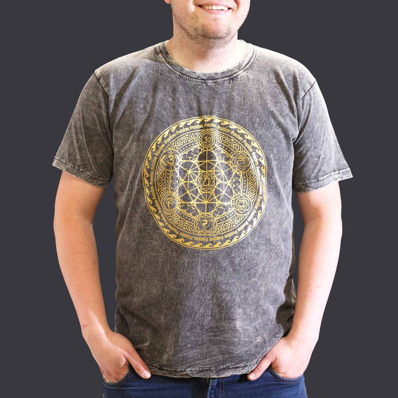 Nomad Sari Stonewashed Cotton T-Shirt – Chakra – Dark Grey – XL product image