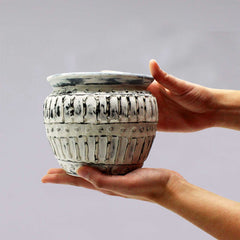 Greek Clay Plant Pot - Cream 12cm product image 2