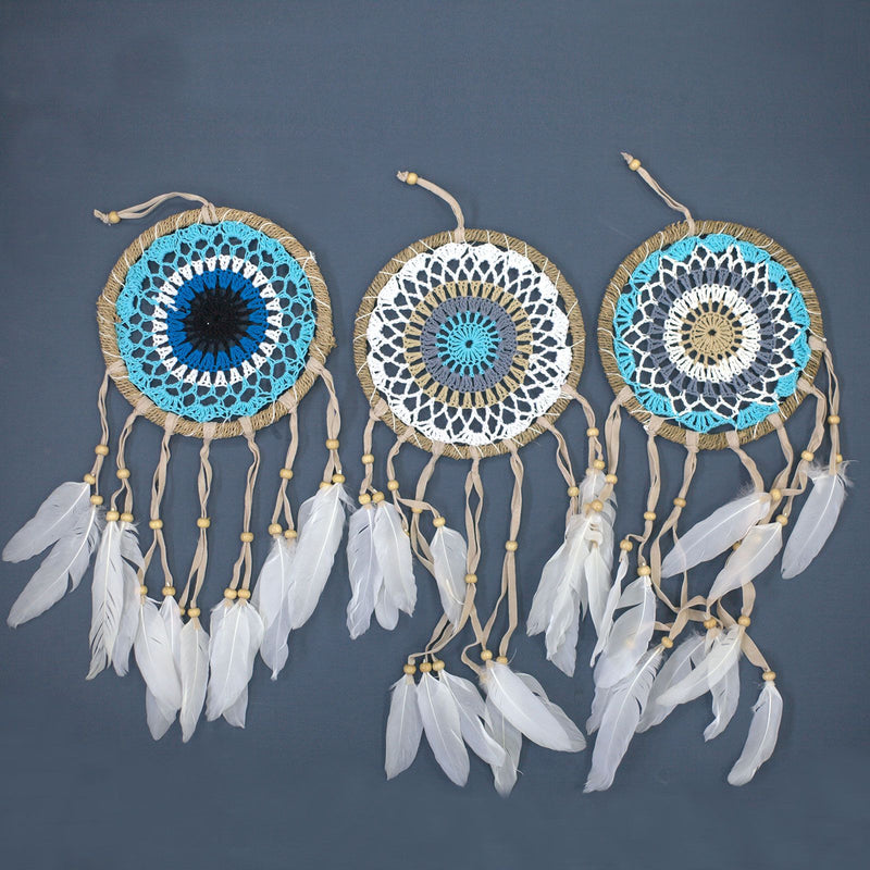 Pastel Blue Macramé Dream Catcher 16cm (asst colours) product image