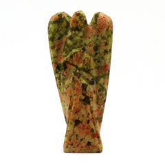 Hand Carved Gemstone Angel - Unakite product image