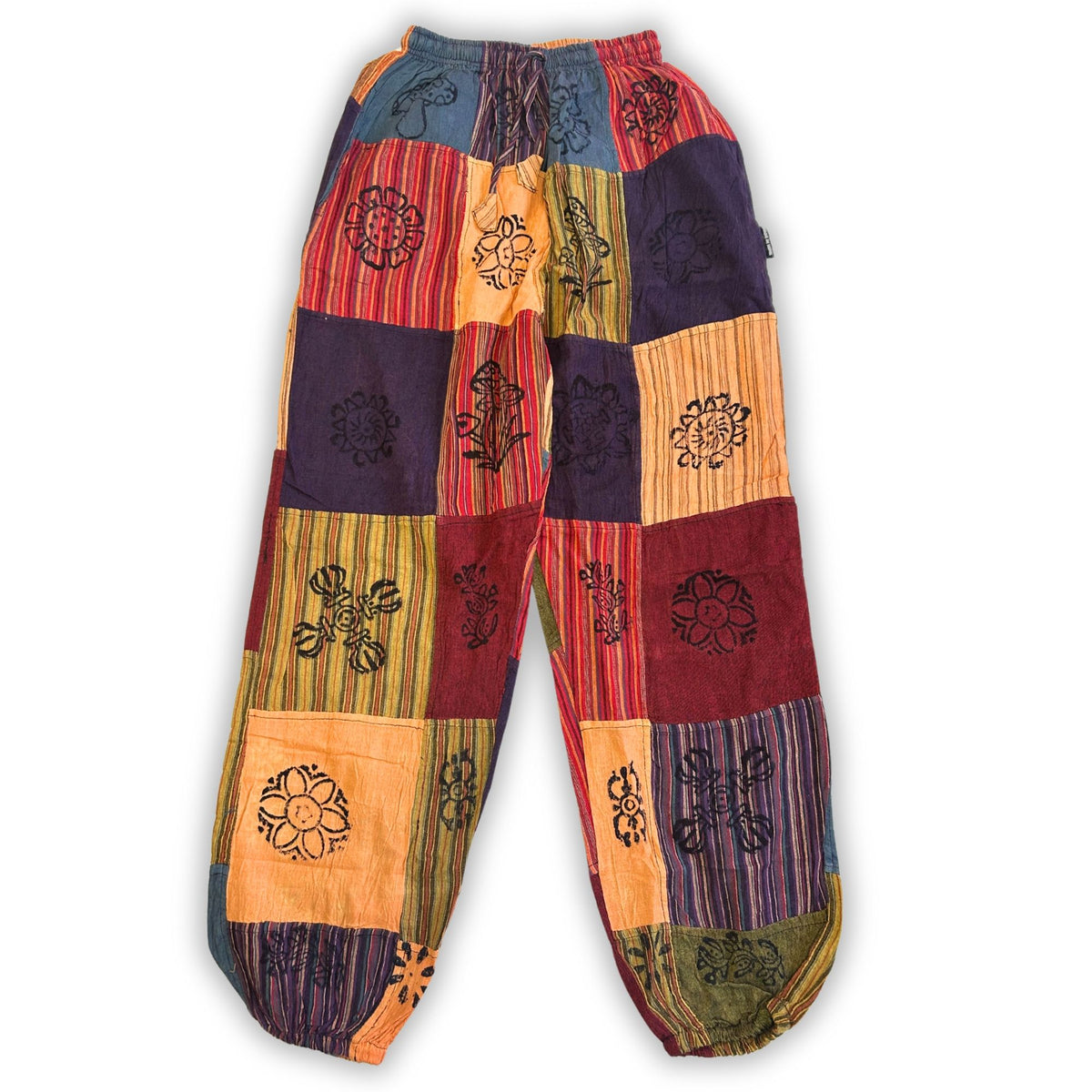 Nomad Sari - Mushroom Pants - Block Print Designs - Orange Tones S/M product image 5