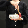Lrg Yin & Yang Singing Bowl Set- White/Purple 14cm product image