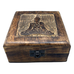 Square Wooden Keepsake Box 13x13x6cm - Buddha product image