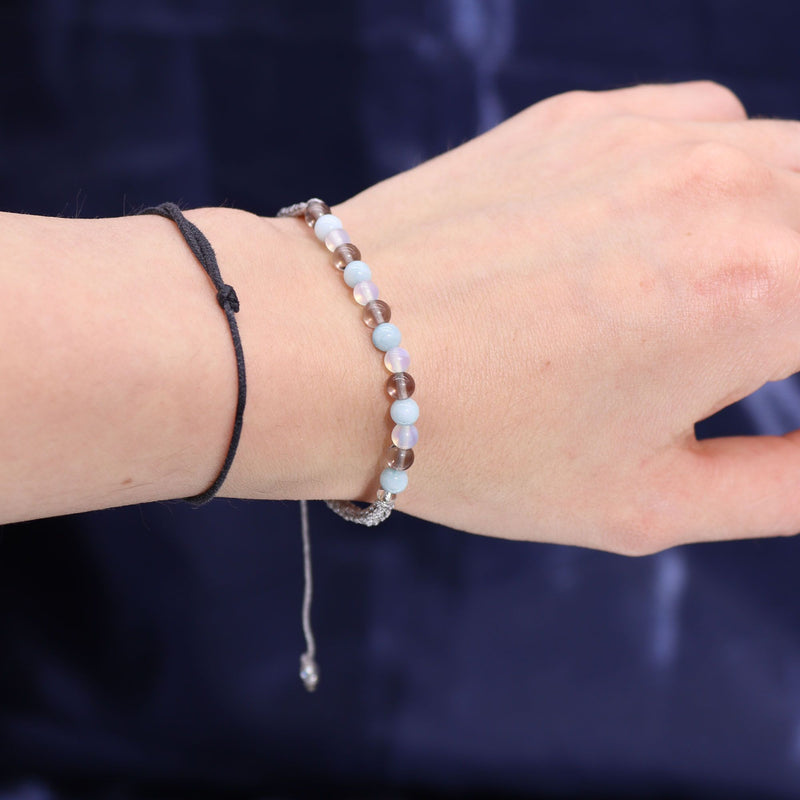 Zodiac Crystal Candle with Gemstone Bracelet - Cancer product image