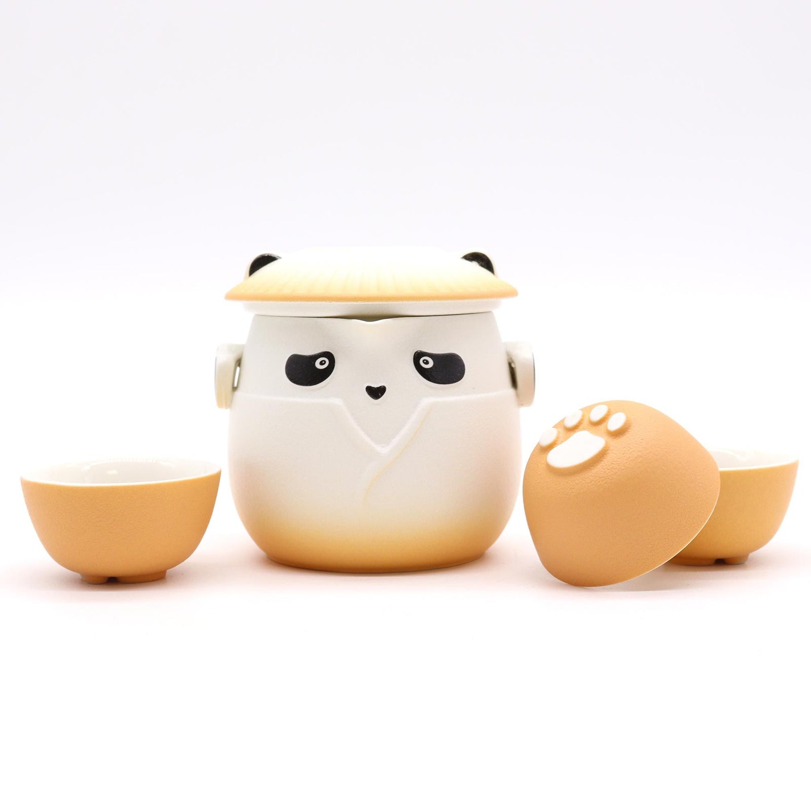 Panda Teapot Set & Three Cups - Orange product image