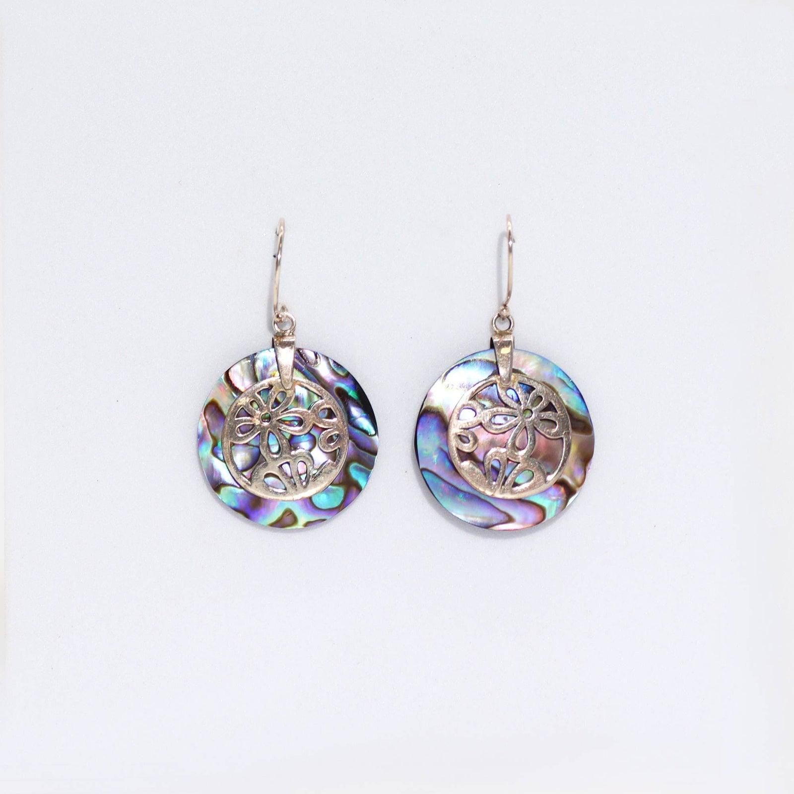 Shell & Silver Earrings - Flowers - Abalone product image