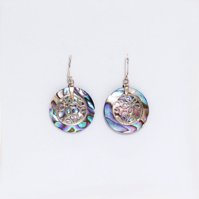 Shell & Silver Earrings - Flowers - Abalone product image