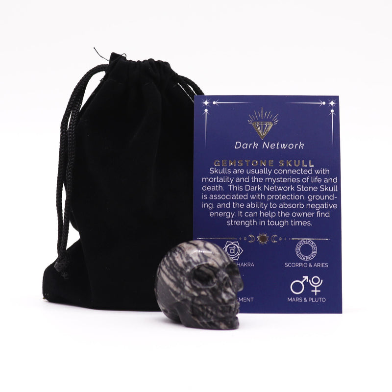 Gemstone Small Skull - Dark Network Stone product image