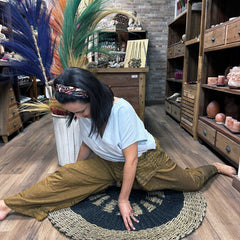 Yoga and Festival Pants - Thai Fisherman Mandala Mantra on Orange product image 4