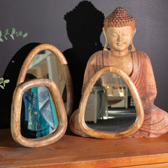 Set of 3 Pebble Shaped Mirrors - Dark Brown Finish product image 2