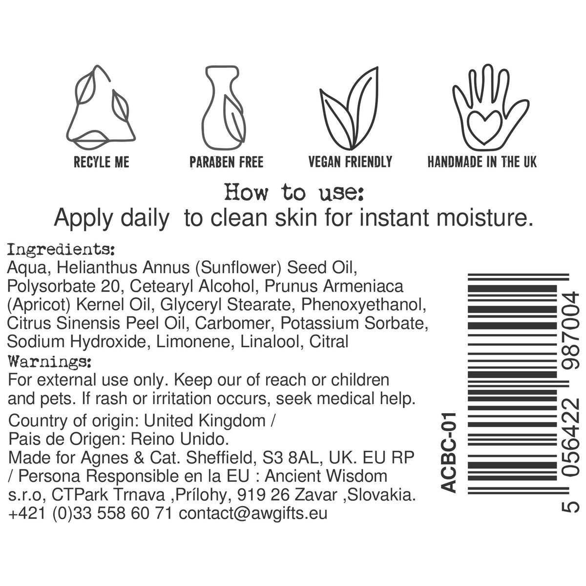 Agnes + Cat Hand & Body Cream - Clementine product image 3