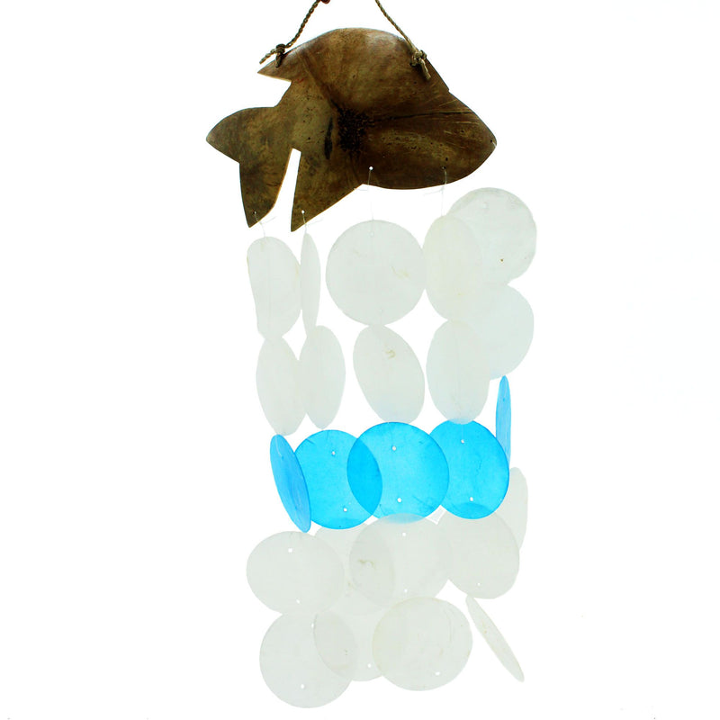 Coconut & Capiz Windchimes - Blue Dolphins - 30cm product image