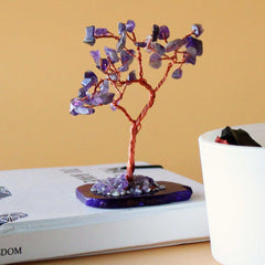 Gemstone Tree - Amethyst on Natural Agate Base (35 stones) product image