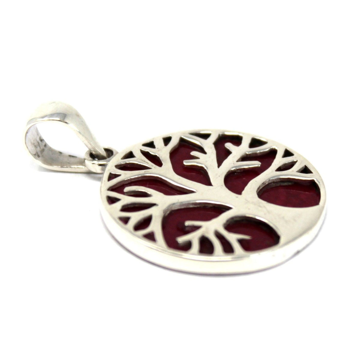 Tree of Life Silver Pendant 22mm - Coral Effect product image 2