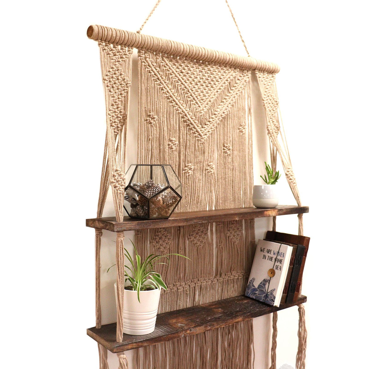 Brown Macrame Hanging Shelves - Brown product image 3
