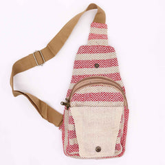 Body Cross Bag Natural Cotton - Tan & Pink product image 4