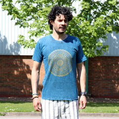 Nomad Sari Stonewashed Cotton T-Shirt - Mandala - Blue - Medium product image 3