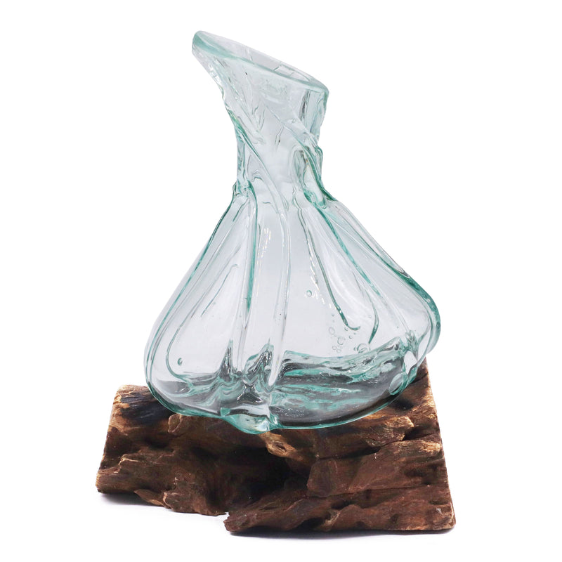 Molten Glass Fancy Mini Decanter on Wood 24cm product image