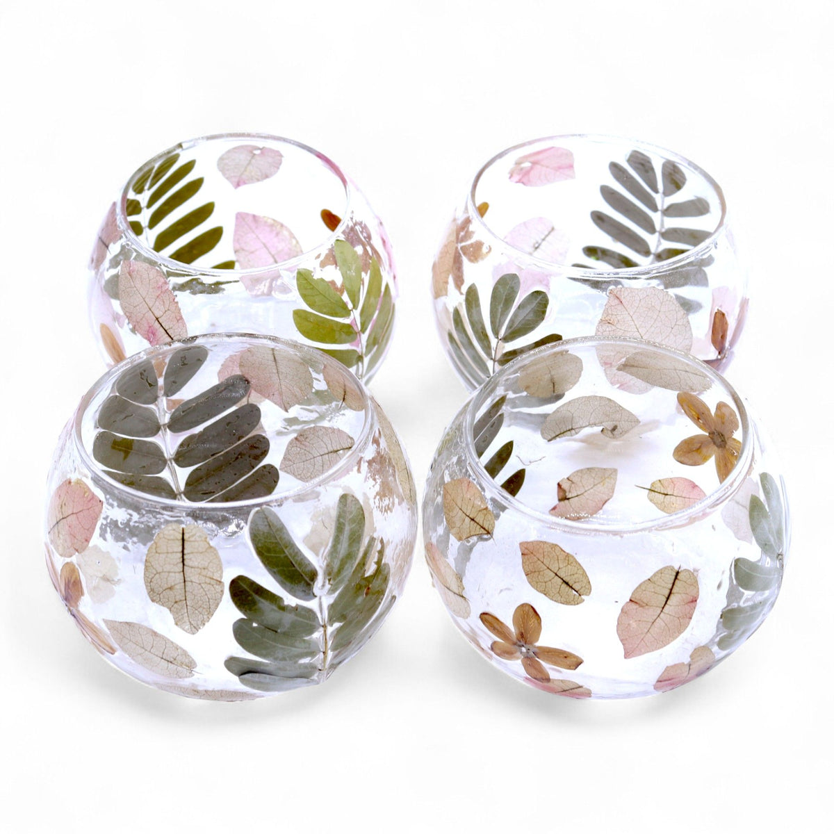 Natural Floral Glass - Bowl Candle Holder - Primavera - (8x10cm) product image 5