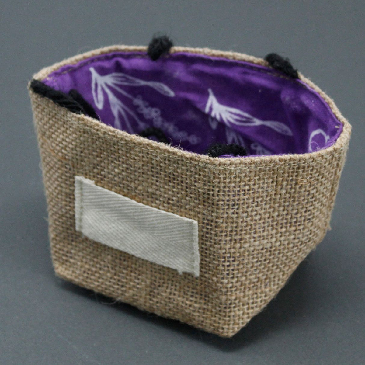 Natural Jute Cotton Gift Bag - Lavender Lining - Small - product image 4