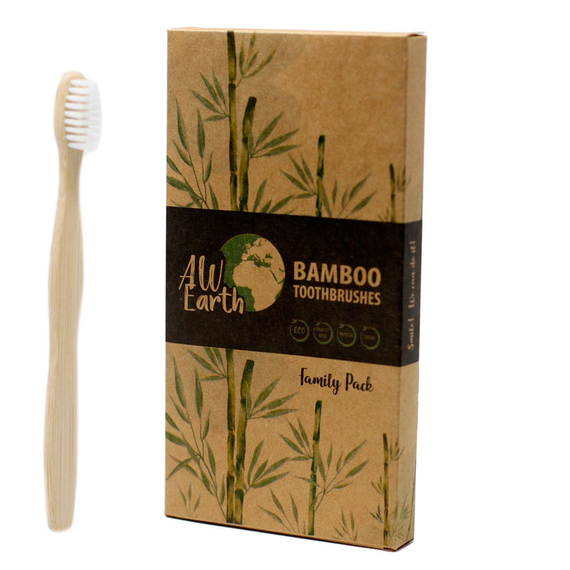 Bamboo Toothbrush - White - Family Pack of 4 - Med Soft product image