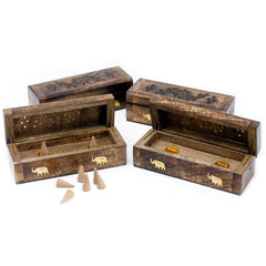 Incense Cone Smoke Box 6" - Mango Wood product image 4