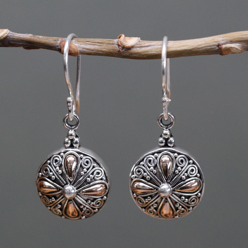 Silver & Gold Earring - Classic Round product image