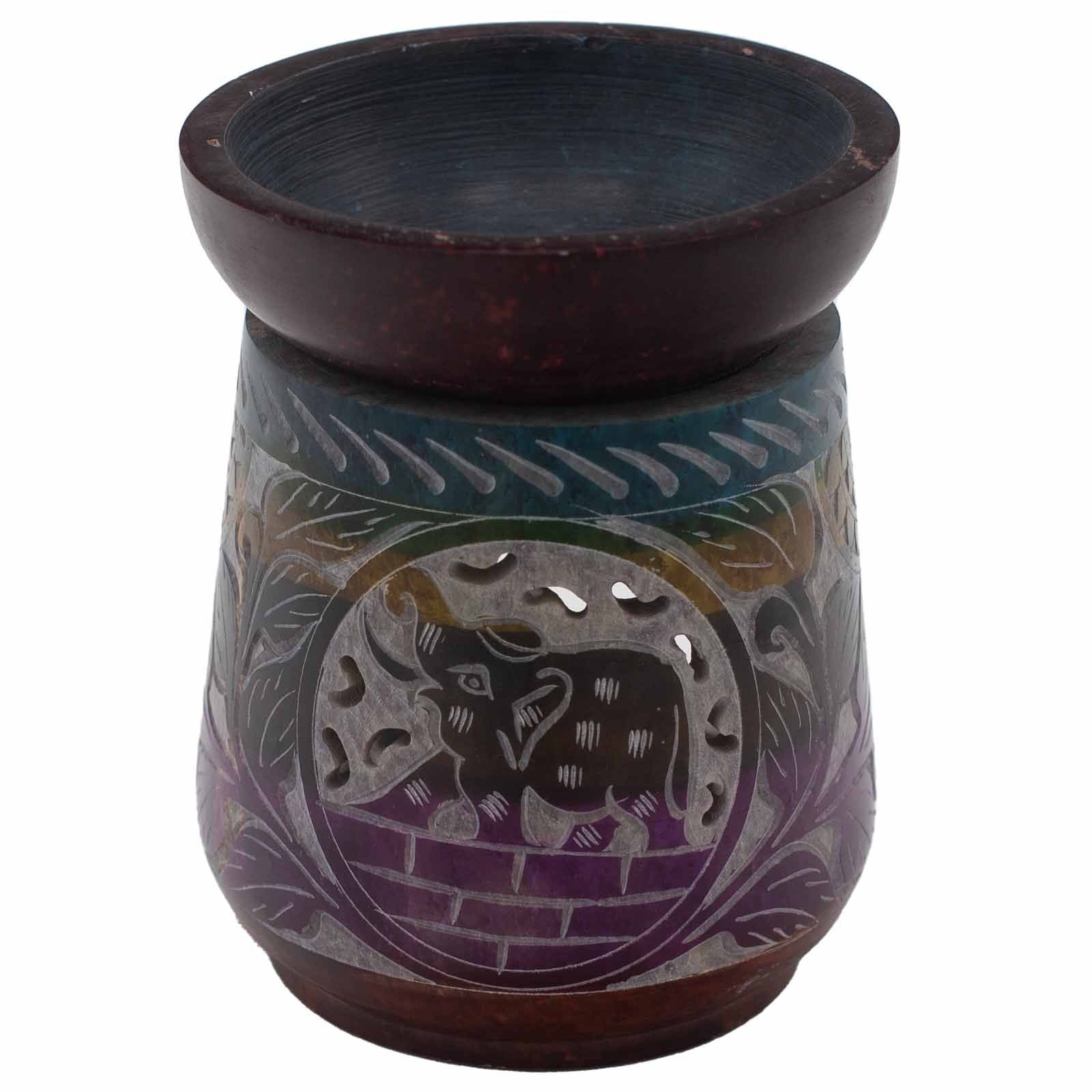 Large Soapstone Oil Burner 13x10cm - Elephant - Five Colours product image