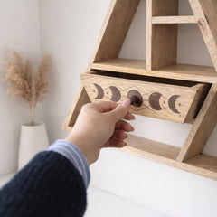 Triangle Shaped Wall Shelf with Drawer product image 2