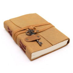 Oiled Tan Leather & Key - 200 pages - 13x18cm product image 5
