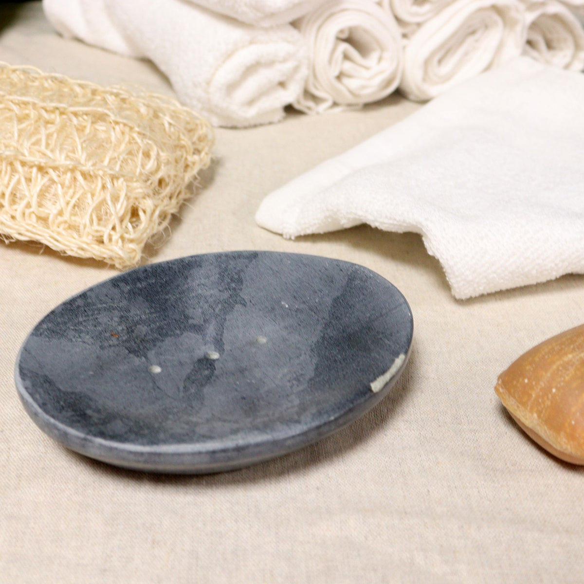 Grey Soapstone Soap Dish 10x12cm- Classic Oval product image 4