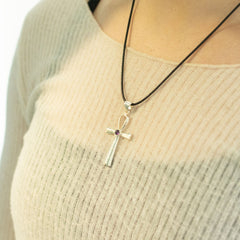Indian Devotional Pendant - Silver Plated (45cm Cord)- Ankh Symbol of Eternal Life product image 4