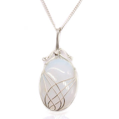 Swirl Wrapped Gemstone Necklace - Opalite product image 2